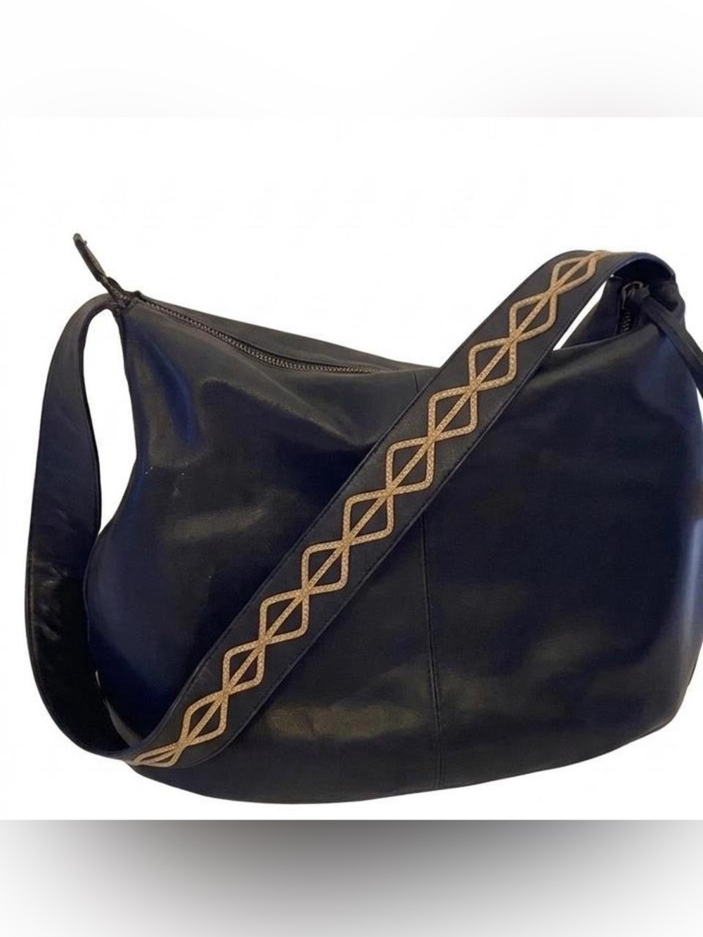 NWOT Nicole Miller Black Leather Shoulder Bag
